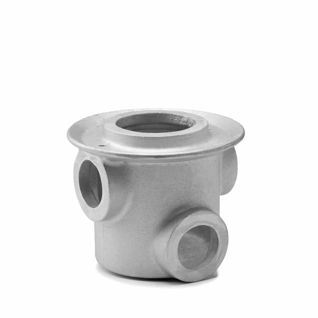 Pieza de fierro gris y aluminio para construcción